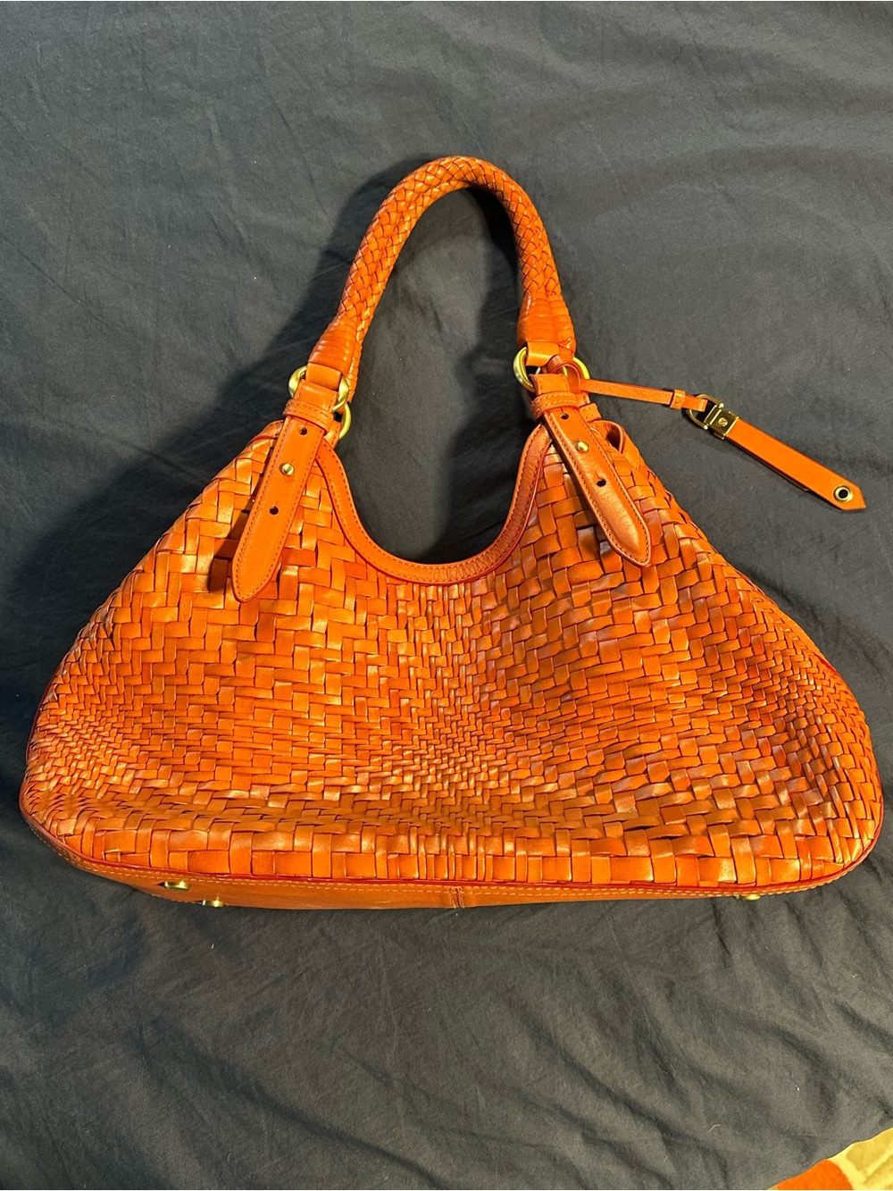 Cole Haan Woven Shoulder Bag in Orange